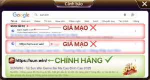 Nhận diện link Sunwin chuẩn