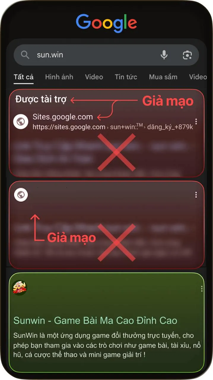 Nhận diện link Sunwin chuẩn